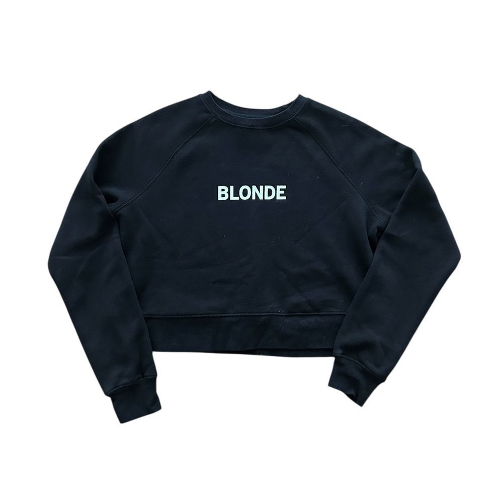 Brunette The Label Blonde Classic Crewneck Black Sweatshirt Size S/M